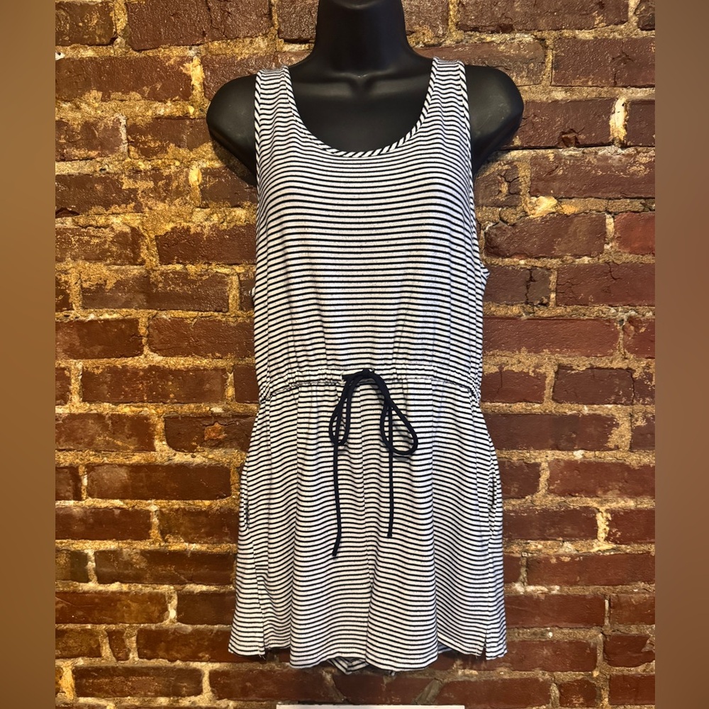Lili’s Closet by Anthology Striped Sleeveless Romper shorts with Drawstring